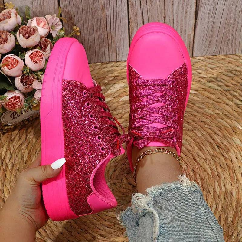 Glitter Flats - Sparkly Fashion Sneakers with Sequin Design