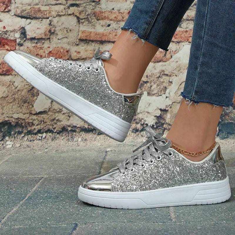 Glitter Flats - Sparkly Fashion Sneakers with Sequin Design