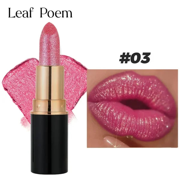 Glitter Metallic Lipstick – Waterproof & Long-Lasting Pearlescent Shine - Himpall