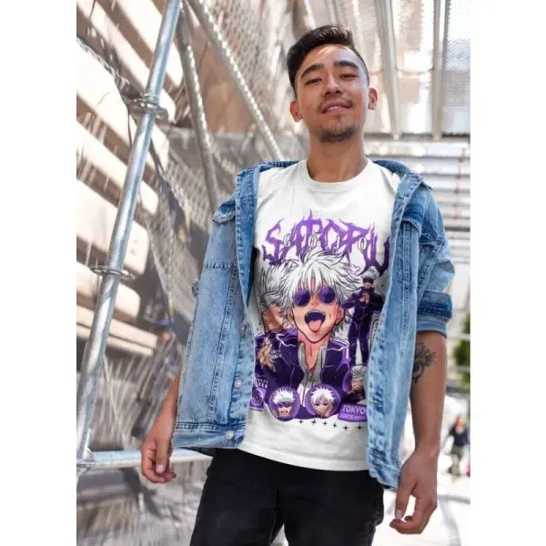 Gojo Satoru Jujutsu Kaisen Anime T-Shirt - JJK Mahito Horror Graphic Tee - Oversized Unisex Streetwear