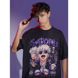 Gojo Satoru Jujutsu Kaisen Anime T-Shirt - JJK Mahito Horror Graphic Tee - Oversized Unisex Streetwear