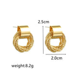 Gold Color Stud Earrings Retro Multi Circle Metal Korean Fashion Jewelry