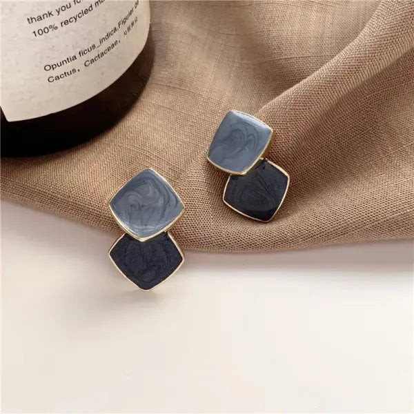Gold Color Stud Earrings Retro Multi Circle Metal Korean Fashion Jewelry - EK1389