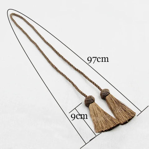 Gold Tassel Curtain Tieback - Elegant Rope Holder for Blackout Curtains