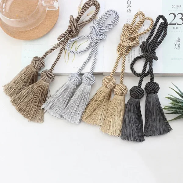Gold Tassel Curtain Tieback - Elegant Rope Holder for Blackout Curtains
