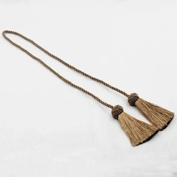 Gold Tassel Curtain Tieback - Elegant Rope Holder for Blackout Curtains - Flaxen / 97CM