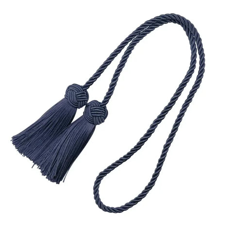 Gold Tassel Curtain Tieback - Elegant Rope Holder for Blackout Curtains - Navy / 97CM