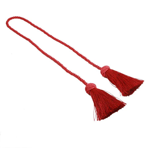 Gold Tassel Curtain Tieback - Elegant Rope Holder for Blackout Curtains - Red / 97CM