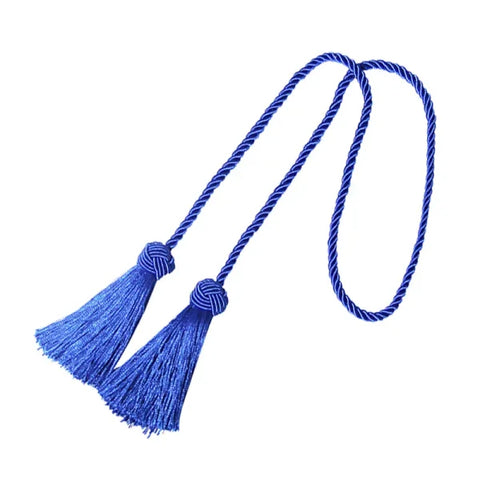 Gold Tassel Curtain Tieback - Elegant Rope Holder for Blackout Curtains - Royal Blue / 97CM
