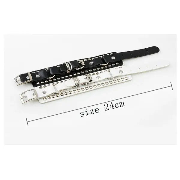Gothic Spike Studded Leather Bracelets Black Punk Rock Jewelry