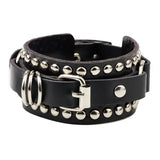 Gothic Spike Studded Leather Bracelets Black Punk Rock Jewelry