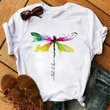 Women’s Gothic Butterfly Tree Print T-Shirt - Harajuku Summer Short Sleeve Casual Tee - 8021 / S