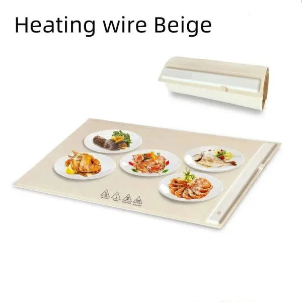 Graphene Beige Electric Warming Tray for Effortless Food Heating - Himpall