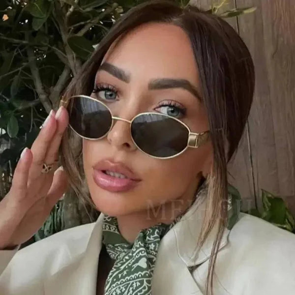 Gray Oval Sunglasses for Trendy Eyewear Fashion - Himpall