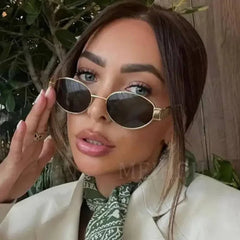 Gray Oval Sunglasses for Trendy Eyewear Fashion - Himpall