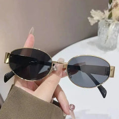 Gray Oval Sunglasses for Trendy Eyewear Fashion - Himpall