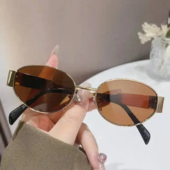 Gray Oval Sunglasses for Trendy Eyewear Fashion - Himpall