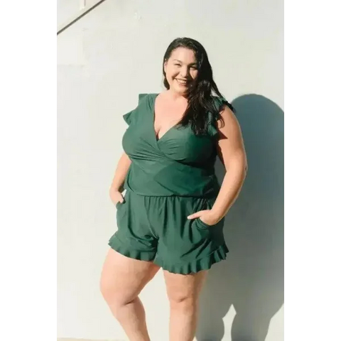 fashion swim romper - Green / XXXL