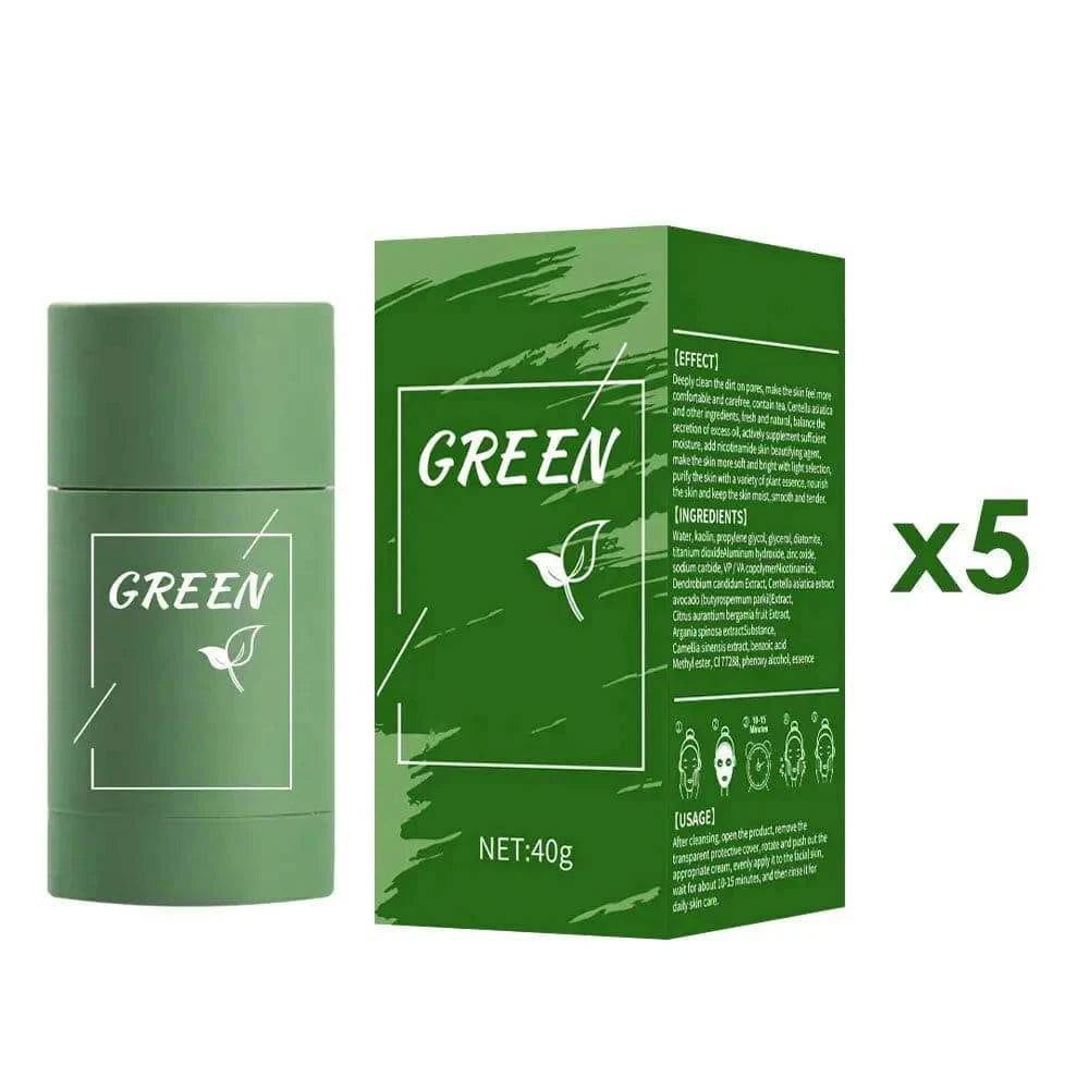 Green Tea Mask - Detoxifying Facial Mask for Clear Skin - 5 pcs / CHINA