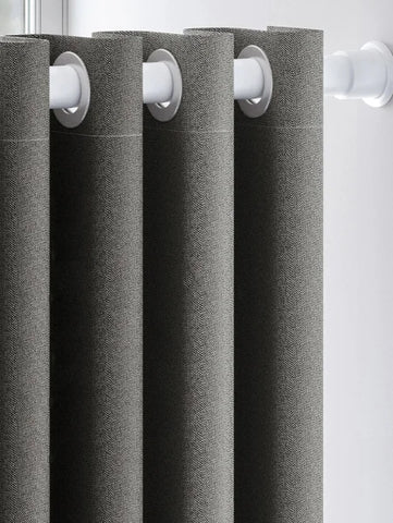 Grey Blackout Curtains - Full Light Blocking & Thermal Insulated Drapes - Dark Grey / W200xH260cm / Rod pocket