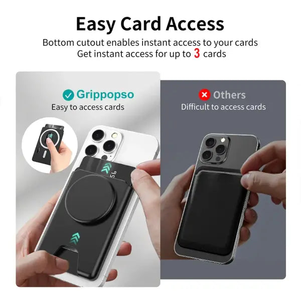 Grippopso Universal Magnetic Wallet and Expanding Phone Grip Holder