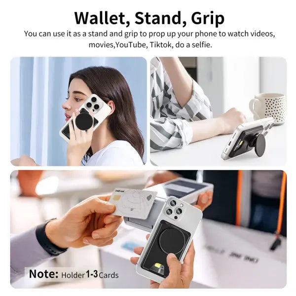 Grippopso Universal Magnetic Wallet and Expanding Phone Grip Holder