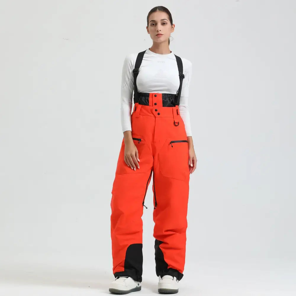 Gsou Outdoor Sport Mountain Female Ski Pants Winter Waterproof Men Women Snowboard Overalls Suspender Snowpants Warmth