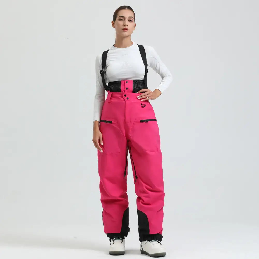 Gsou Outdoor Sport Mountain Female Ski Pants Winter Waterproof Men Women Snowboard Overalls Suspender Snowpants Warmth