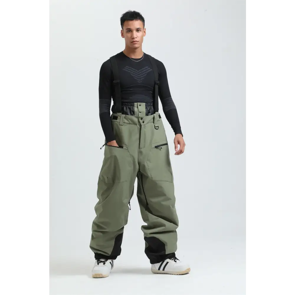 Gsou Outdoor Sport Mountain Female Ski Pants Winter Waterproof Men Women Snowboard Overalls Suspender Snowpants Warmth