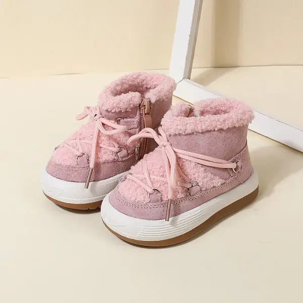 GT-CECD New Autumn/Winter Baby Boots Warm Plush Rubber Sole Toddler Kids Sneakers Infant Shoes Fashion Little Boys
