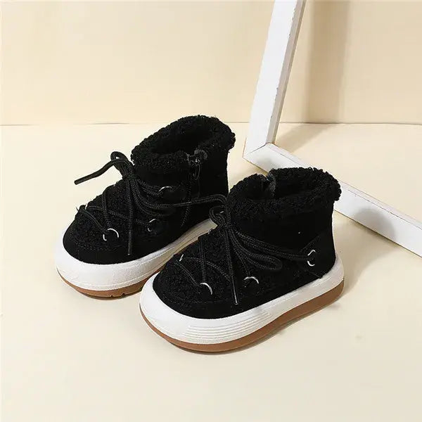 GT-CECD New Autumn/Winter Baby Boots Warm Plush Rubber Sole Toddler Kids Sneakers Infant Shoes Fashion Little Boys