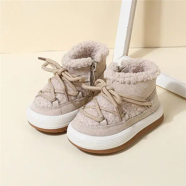 GT-CECD New Autumn/Winter Baby Boots Warm Plush Rubber Sole Toddler Kids Sneakers Infant Shoes Fashion Little Boys