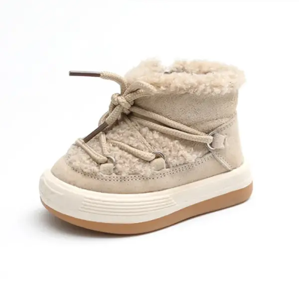 GT-CECD New Autumn/Winter Baby Boots Warm Plush Rubber Sole Toddler Kids Sneakers Infant Shoes Fashion Little Boys