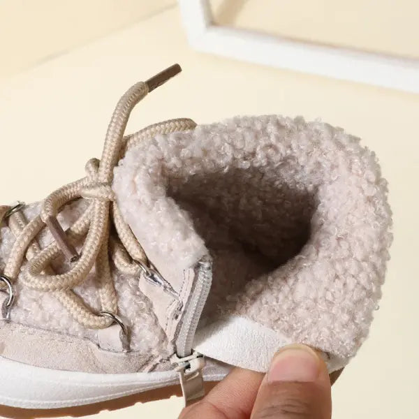 GT-CECD New Autumn/Winter Baby Boots Warm Plush Rubber Sole Toddler Kids Sneakers Infant Shoes Fashion Little Boys