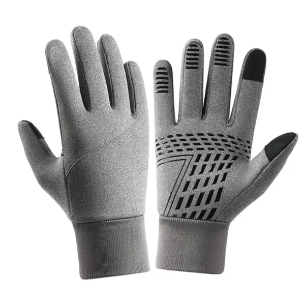 GTUBIKE Cycling & Motorbike Gloves – Warm Waterproof Autumn/Winter Gloves for Men & Women Touchscreen Compatible - Gray