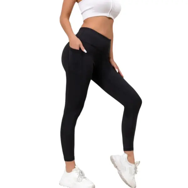 Gym cropped pants high waisted fitness leggings elastic exercise yoga pants casual shark pants for women