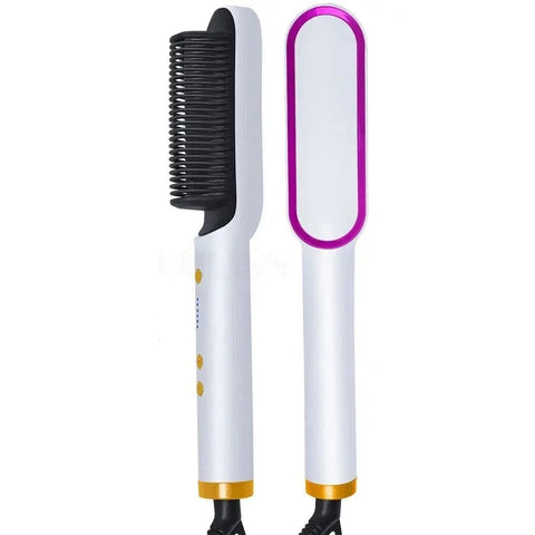 Hair Straightener – Quick & Efficient Straightening Brush | Fast Styling - white / AU / United States