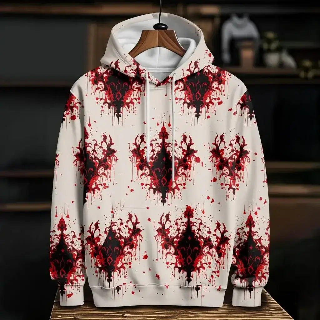 Blood 3D Print Hoodie Polyester Casual Harajuku Pullover