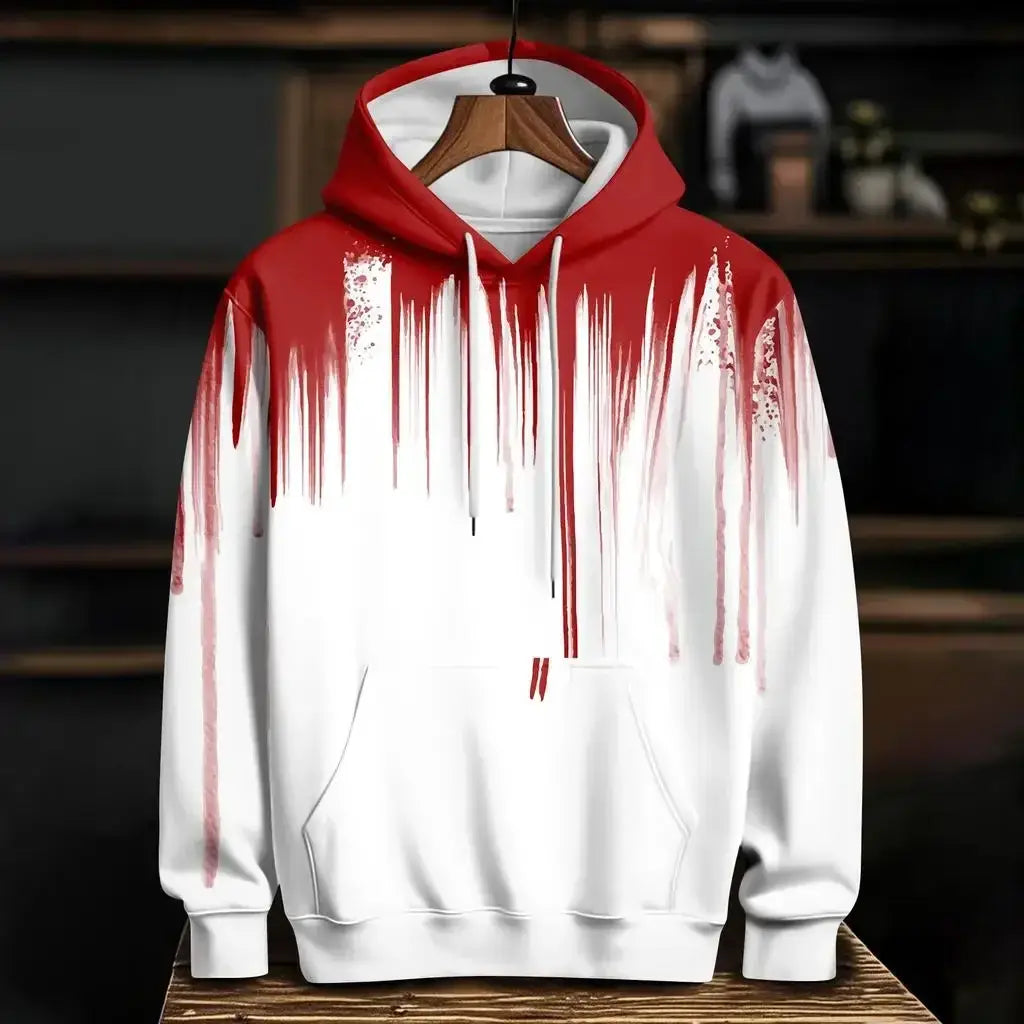 Blood 3D Print Hoodie Polyester Casual Harajuku Pullover