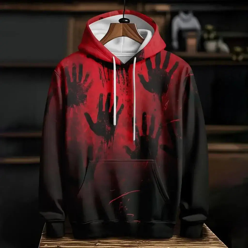 Blood 3D Print Hoodie Polyester Casual Harajuku Pullover