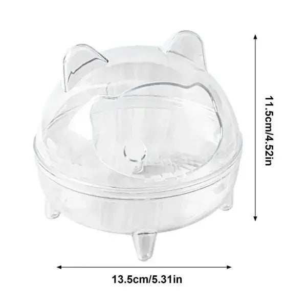 Fully Transparent Hamster Sand Bath House Anti-Spill Toilet for Chinchilla & Gerbils - large