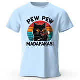 Hand-Drawn Cat Short Sleeve Cotton T-Shirt – Soft Casual Style