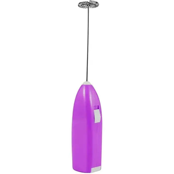 Handheld Electric Egg Beater Mini Battery Powered Milk Frother Coffee Drink Mixer Milk Foamer Kitchen Tools - purple