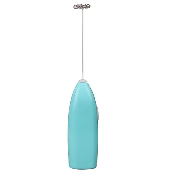 Handheld Electric Egg Beater Mini Battery Powered Milk Frother Coffee Drink Mixer Milk Foamer Kitchen Tools - blue