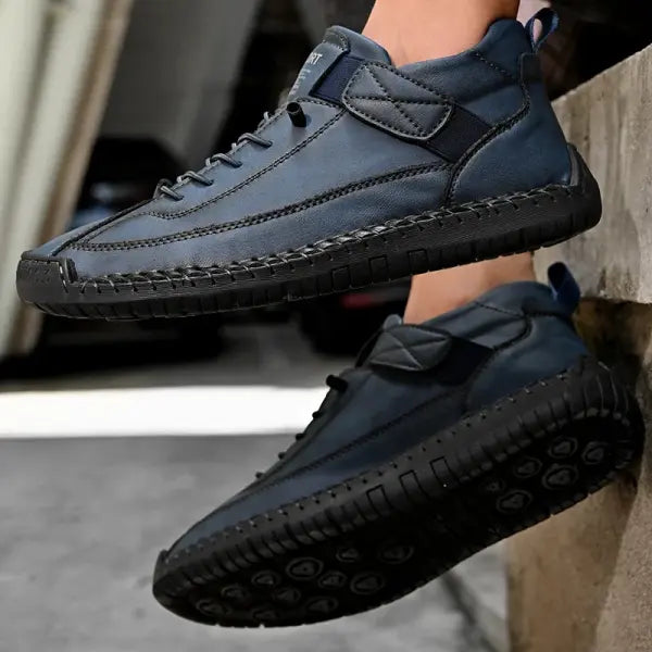 Handmade Leather Men Shoes Casual Slip On Loafers Breathable Leather Shoes Men Flats Fashion Moccasins Tooling Shoes