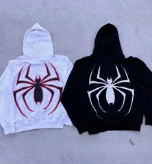 Harajuku Graphic Jacket Zip-Up Spider Hoodie for Gothic Y2K Streetwear - Himpall