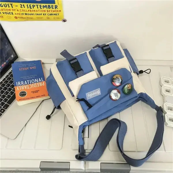Nylon Crossbody Bag Polyester Lining Casual Daily Wear - Blue No badge