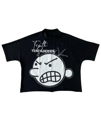 Harajuku Vintage Cross Oversized T-Shirt - Unisex Goth Streetwear Cotton Top - SKY BLUE / S