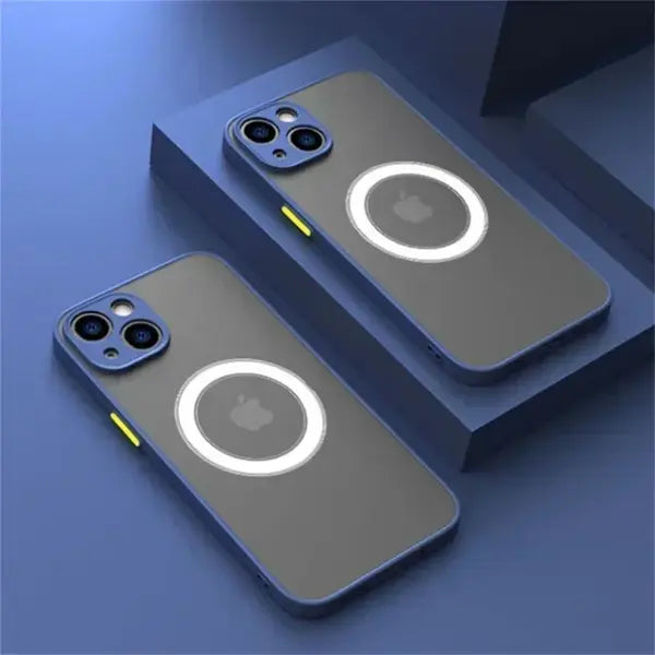 Magsafe Magnetic Case for Unisex (Hard Matte) – Wireless Charging Cover - DarkBlue / iPhone 16 Plus