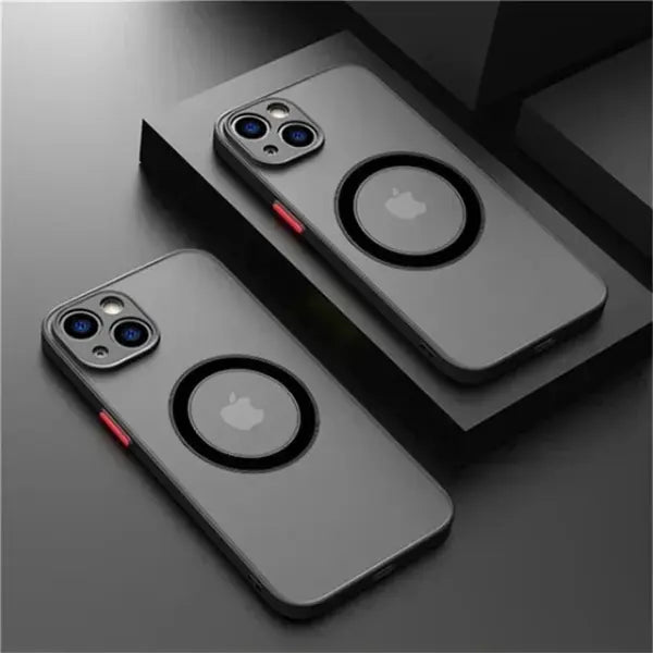 Magsafe Magnetic Case for Unisex (Hard Matte) – Wireless Charging Cover - Black / iPhone 16 Plus